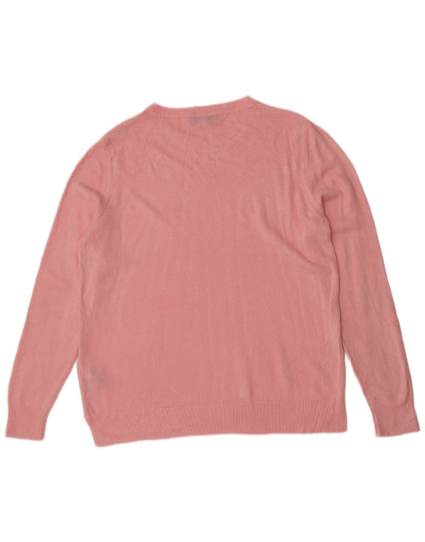 Женский джемпер с круглым вырезом Marks & Spencer, Великобритания, 18 XL, розовый акрил