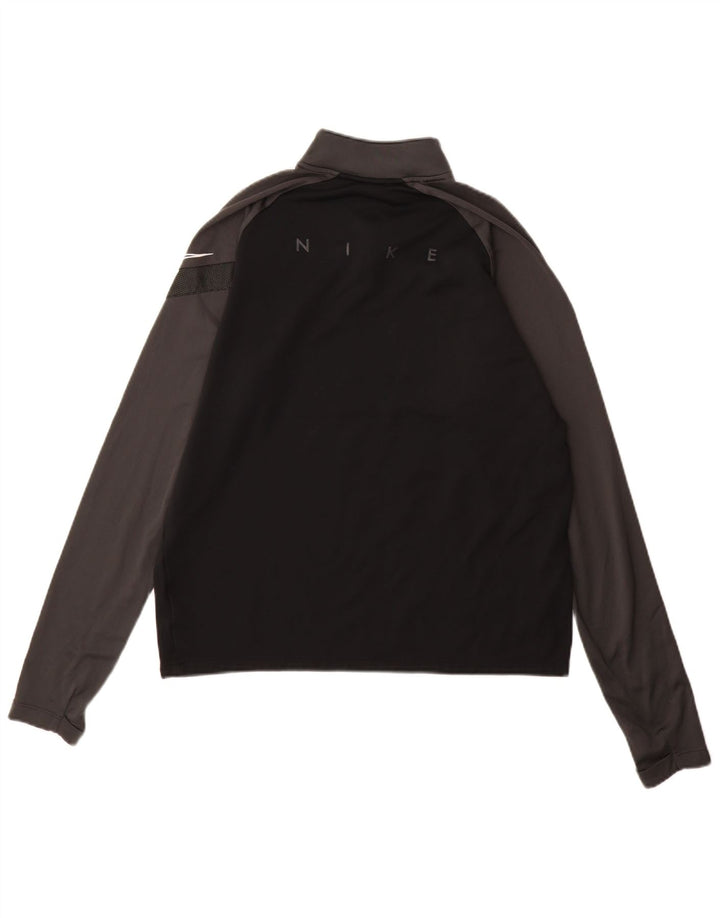 Мужской пуловер спортивный костюм Nike Dri Fit, средний черный полиэстер с цветными блоками