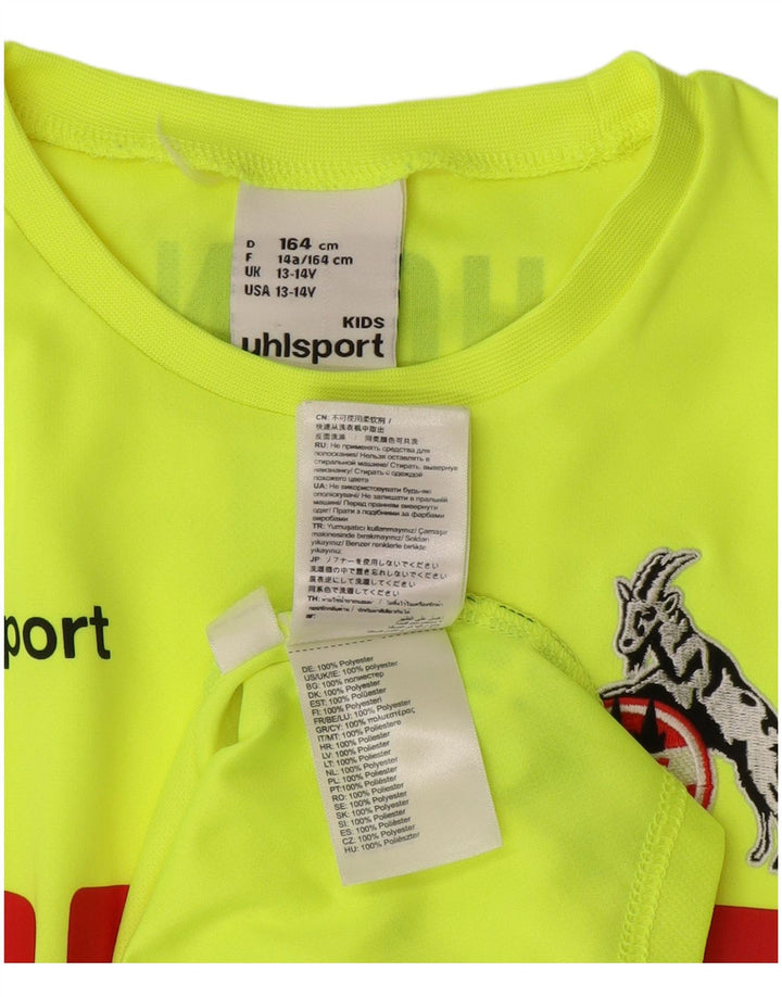 UHLSPORT Футболка с рисунком FC Koln для мальчиков, длинные рукава, 13–14 лет, зеленый полиэстер