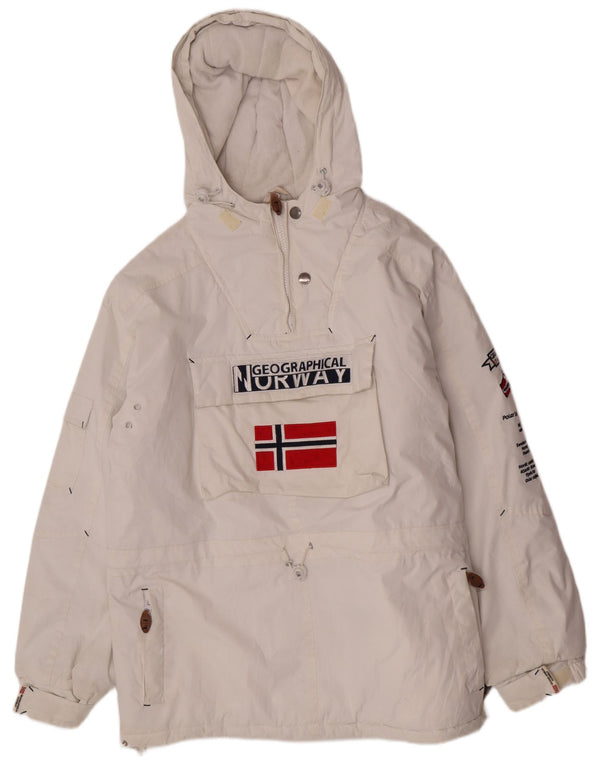 Мужской анорак с капюшоном GeographicalНорвегия, Великобритания 42 XL, белый