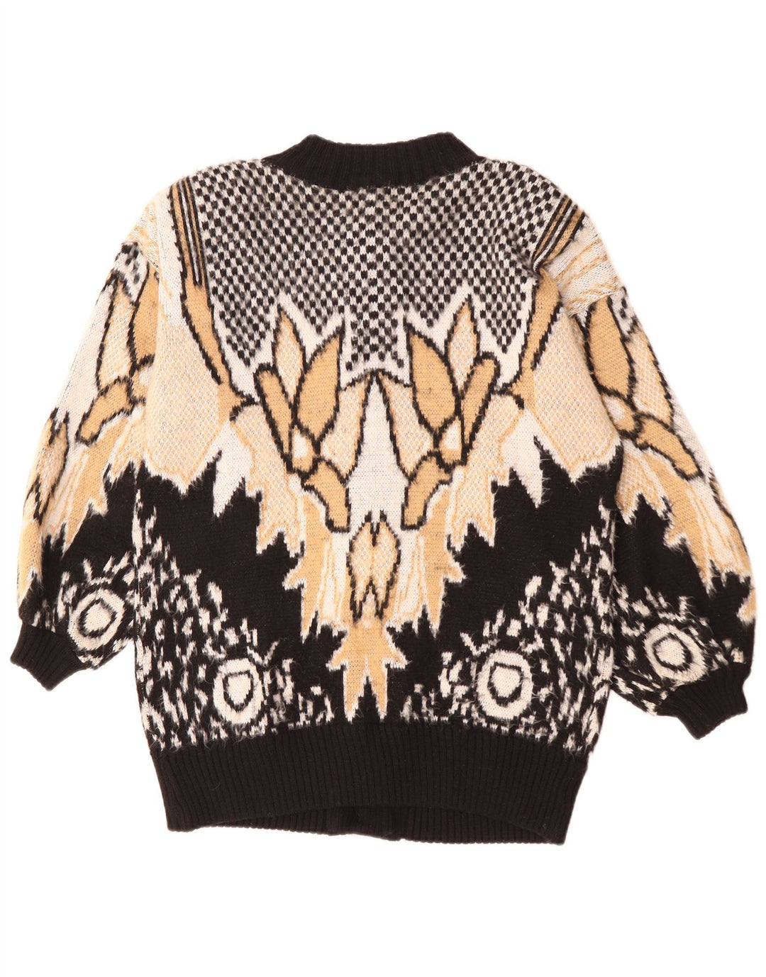 Винтажный женский кардиган-свитер UK 20 2XL с разноцветным цветочным принтом