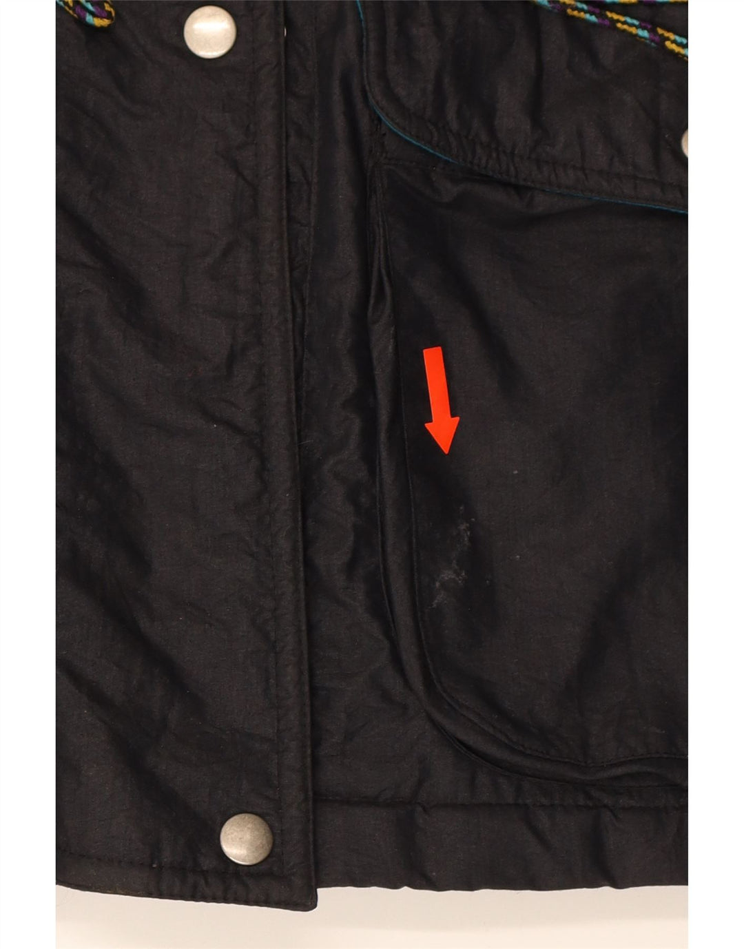 YESSICA Womens Hooded Windbreaker Coat UK 14 Medium Black Nylon Vintage Yessica and Second-Hand Yessica from Messina Hembry 