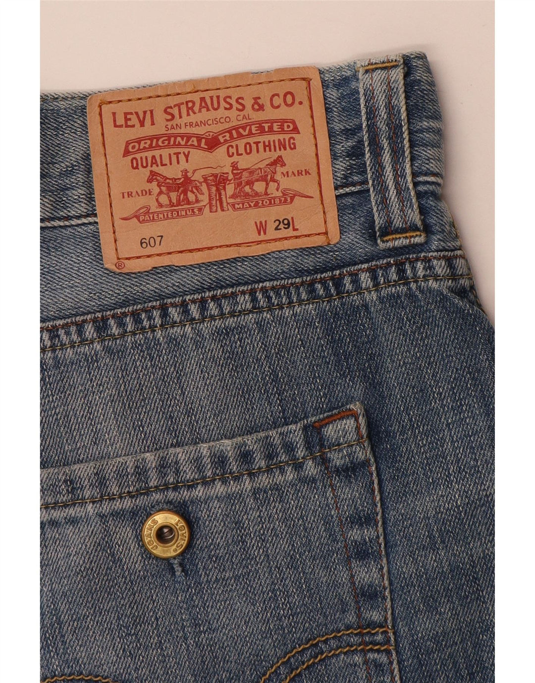 Женские джинсовые шорты Levi's 607 W29, средний синий, хлопок