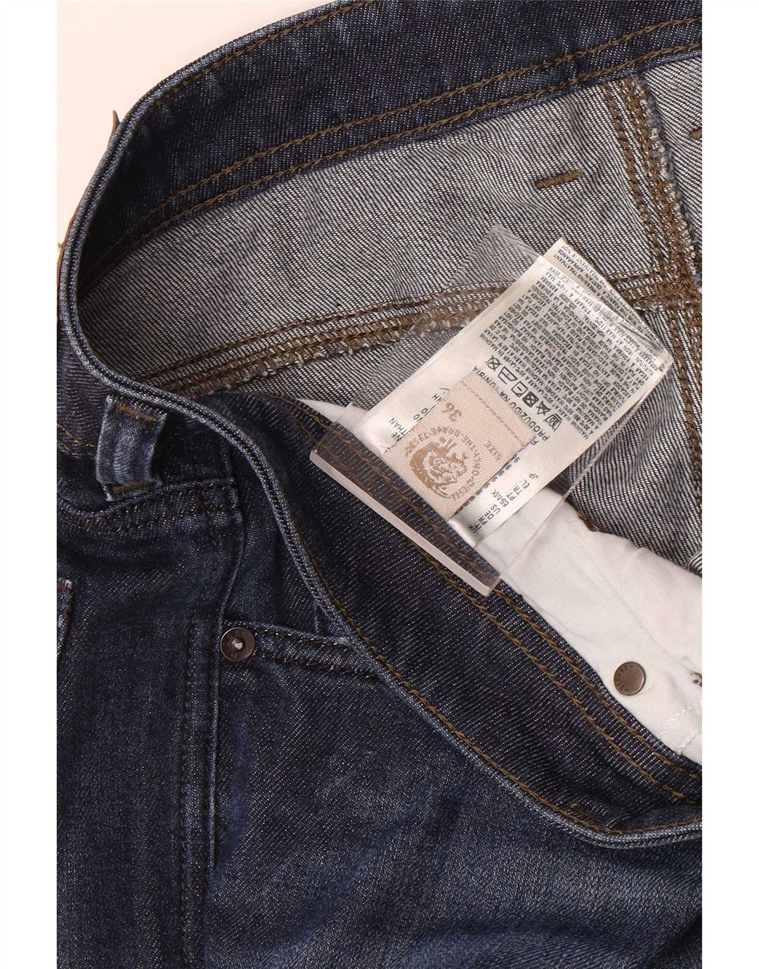 Мужские прямые джинсы Diesel W36 L32 синие, хлопок