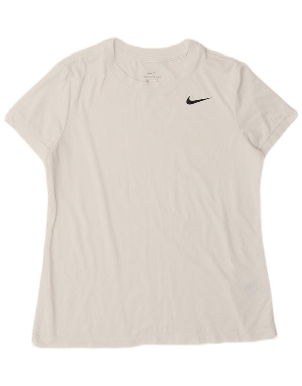 Женская футболка NIKE Dri Fit Top UK 14, средний белый полиэстер