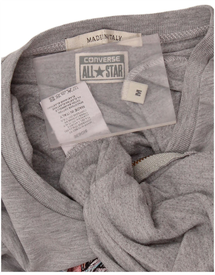 Женский свитер с рисунком CONVERSE UK 14, хлопковый средний серый цвет