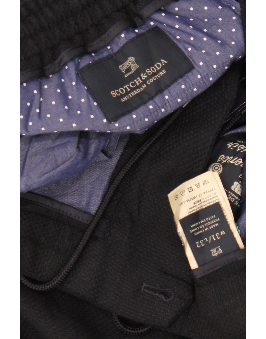 Мужские узкие повседневные брюки SCOTCH & SODA W31 L29, черный полиэстер