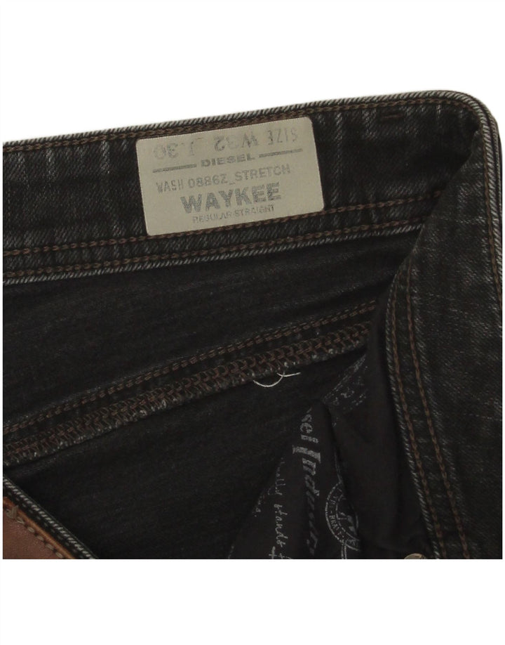 Мужские прямые джинсы Diesel Waykee Regular W32 L30, серые, хлопковые