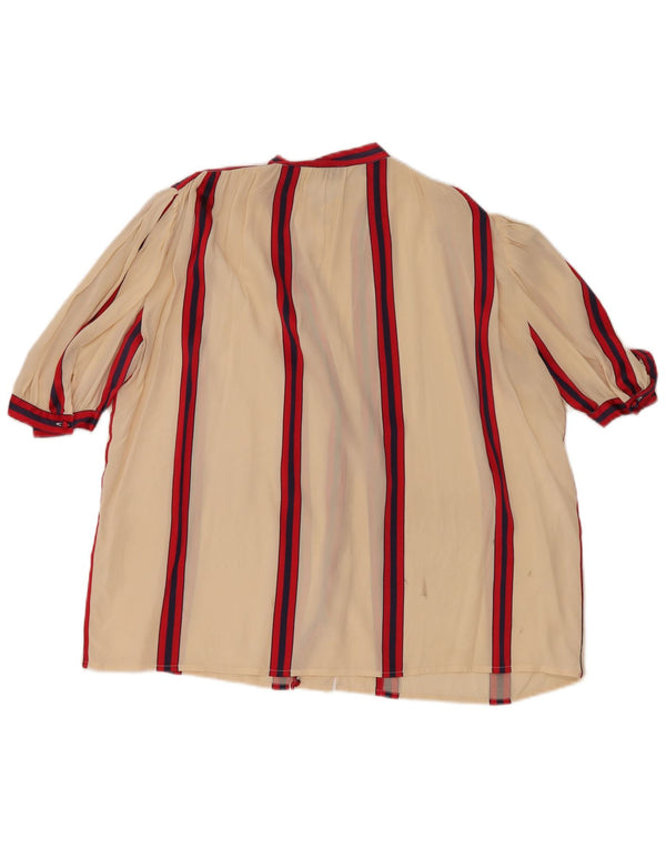 Padovanelle Женская блузка-рубашка с коротким рукавом IT 48 XL Off White Striped