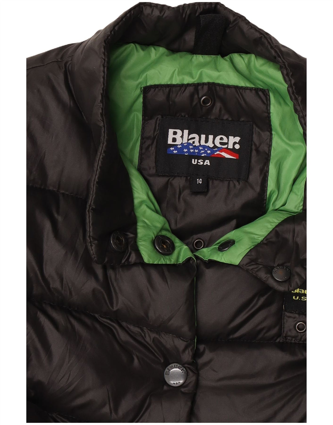 Укороченная стеганая куртка Blauer для девочек 13-14 лет, черная