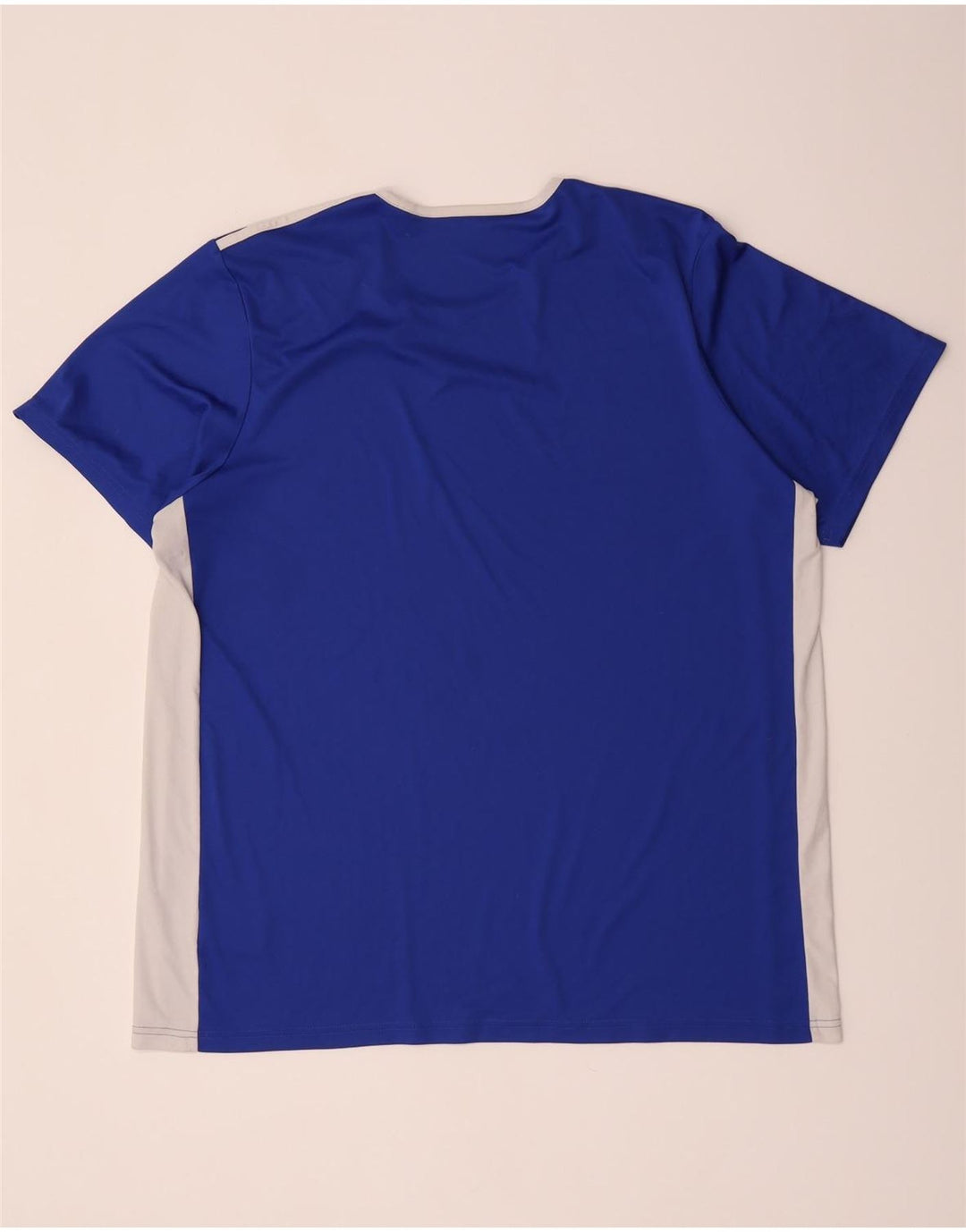 Мужская футболка Adidas Climalite Top 2XL Синяя с цветными блоками из полиэстера