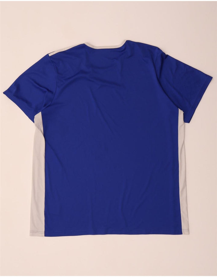 Мужская футболка Adidas Climalite Top 2XL Синяя с цветными блоками из полиэстера