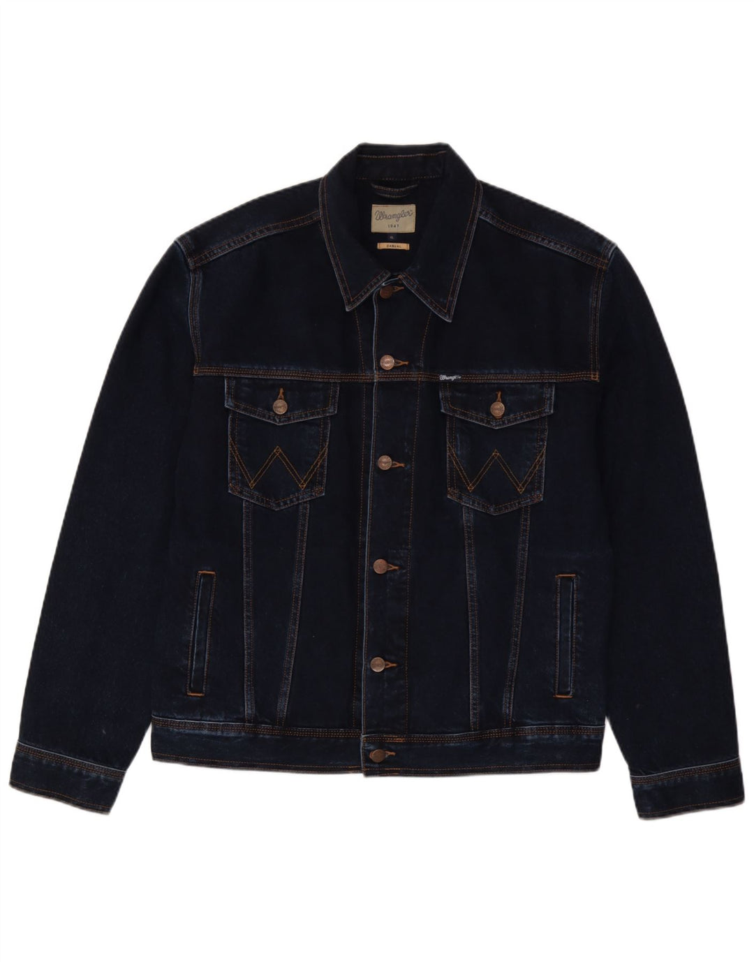 Мужская джинсовая куртка Wrangler UK 42 XL, темно-синяя, хлопок