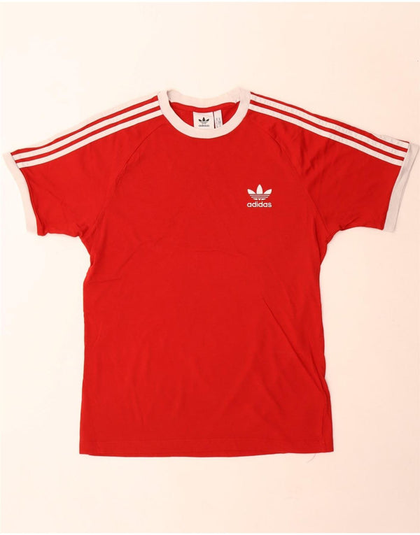 Мужская футболка Adidas Top среднего красного цвета из хлопка