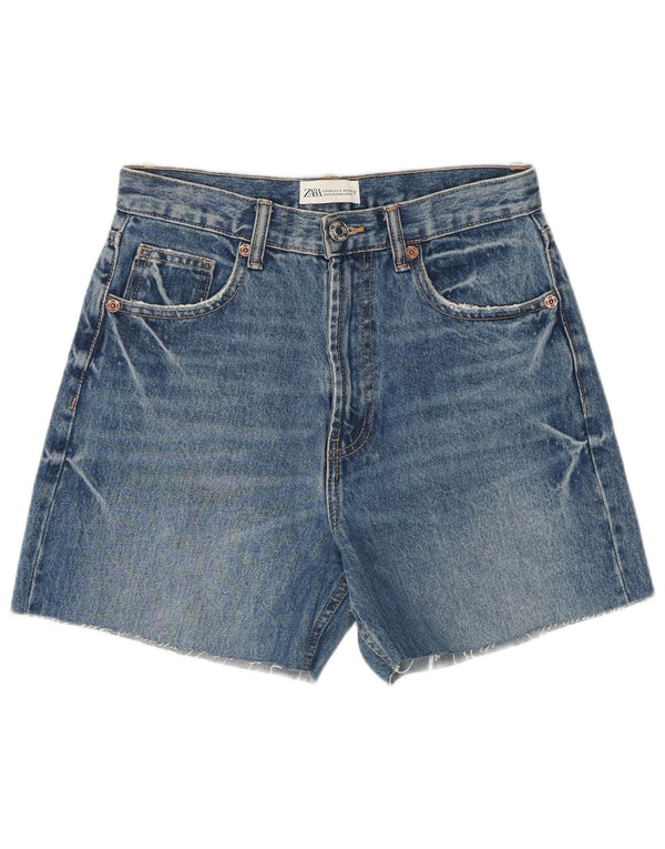 Женские джинсовые шорты Zara с высокой талией EU 36 XS W26 Синие