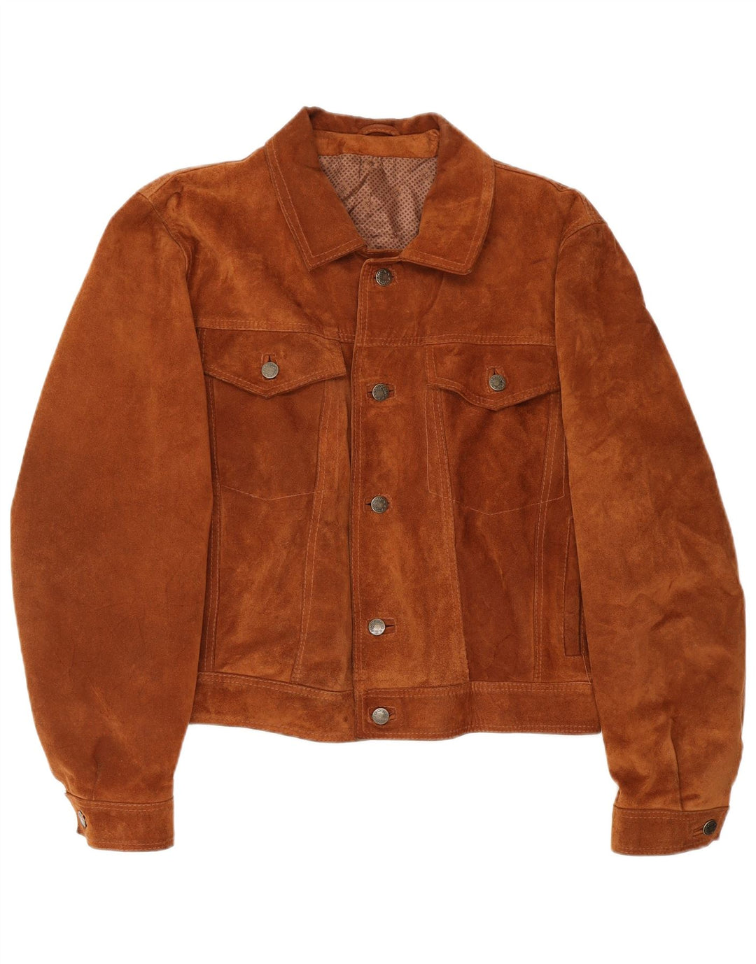 Винтажная женская замшевая куртка-бомбер UK 14, кожа среднего коричневого цвета