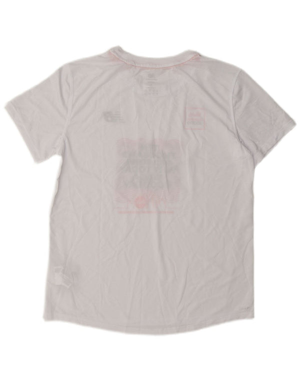 Женская футболка оверсайз с рисунком New Balance Top UK 10, маленькая белая