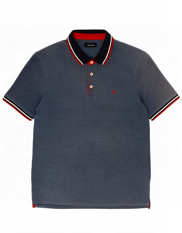 Мужская рубашка поло Jack & Jones XL темно-синяя, хлопок