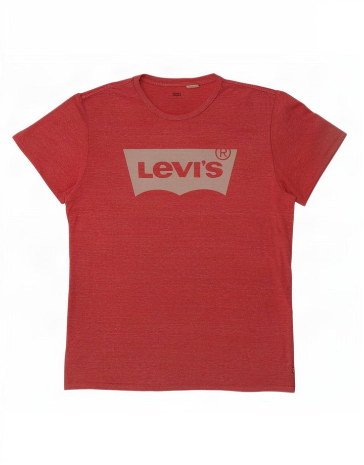 Мужская футболка с рисунком Levi's, большая красная в крапинку