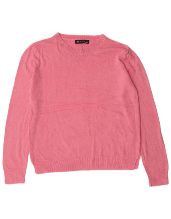 Женский джемпер с вырезом «лодочка» MARKS & SPENCER UK 12, акрил среднего розового цвета