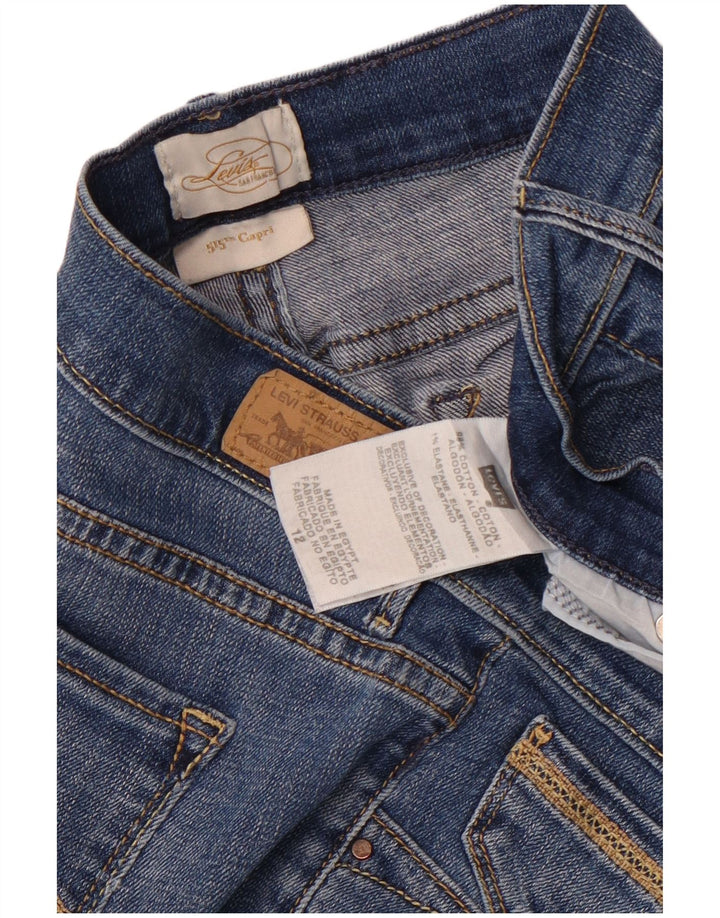 Женские джинсы-капри Levi's 515 США 12, большие размеры W34 L18, синие, хлопок