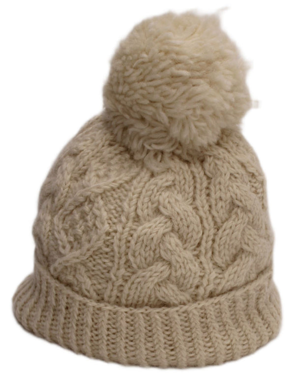 Женская вязаная шапка с помпонами Aran Sweater Market, большая белая шерстяная шапка