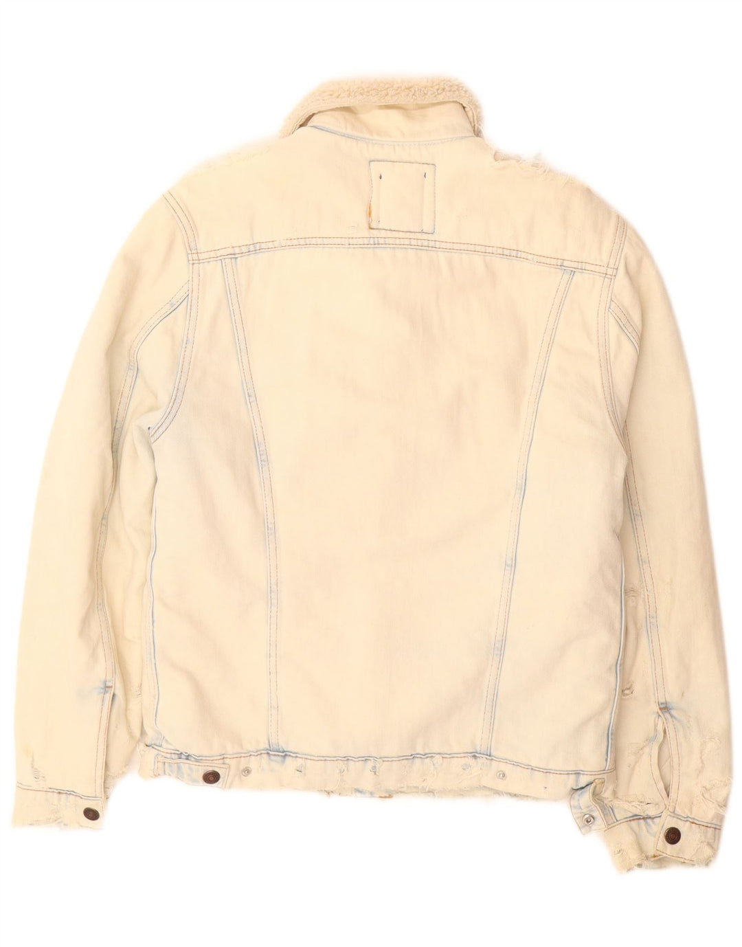 Мужская джинсовая куртка Zara Sherpa UK 36, маленькая, бежевый, хлопок