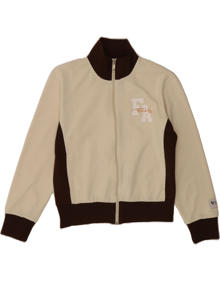 FREDDY Womens Tracksuit Top Jacket UK 18 XL Off White Colourblock Vintage Freddy and Second-Hand Freddy from Messina Hembry 