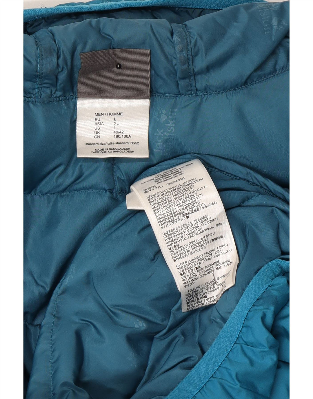Мужская стеганая куртка с капюшоном Jack Wolfskin UK 40/42, большой синий полиэстер
