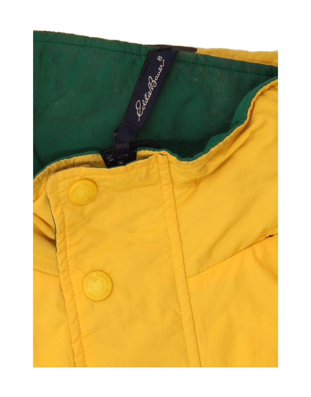 EDDIE BAUER Mens Rain Jacket UK 42 XL Navy Blue Colourblock Nylon Vintage Eddie Bauer and Second-Hand Eddie Bauer from Messina Hembry 