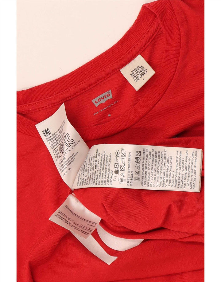 Женская футболка с рисунком Levi's Top UK 12, средний красный модал