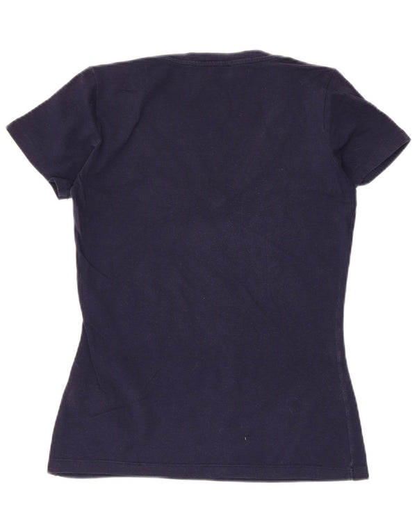 Trussardi Jeans Женская футболка с рисунком Top UK 10 Small Navy Blue Хлопок