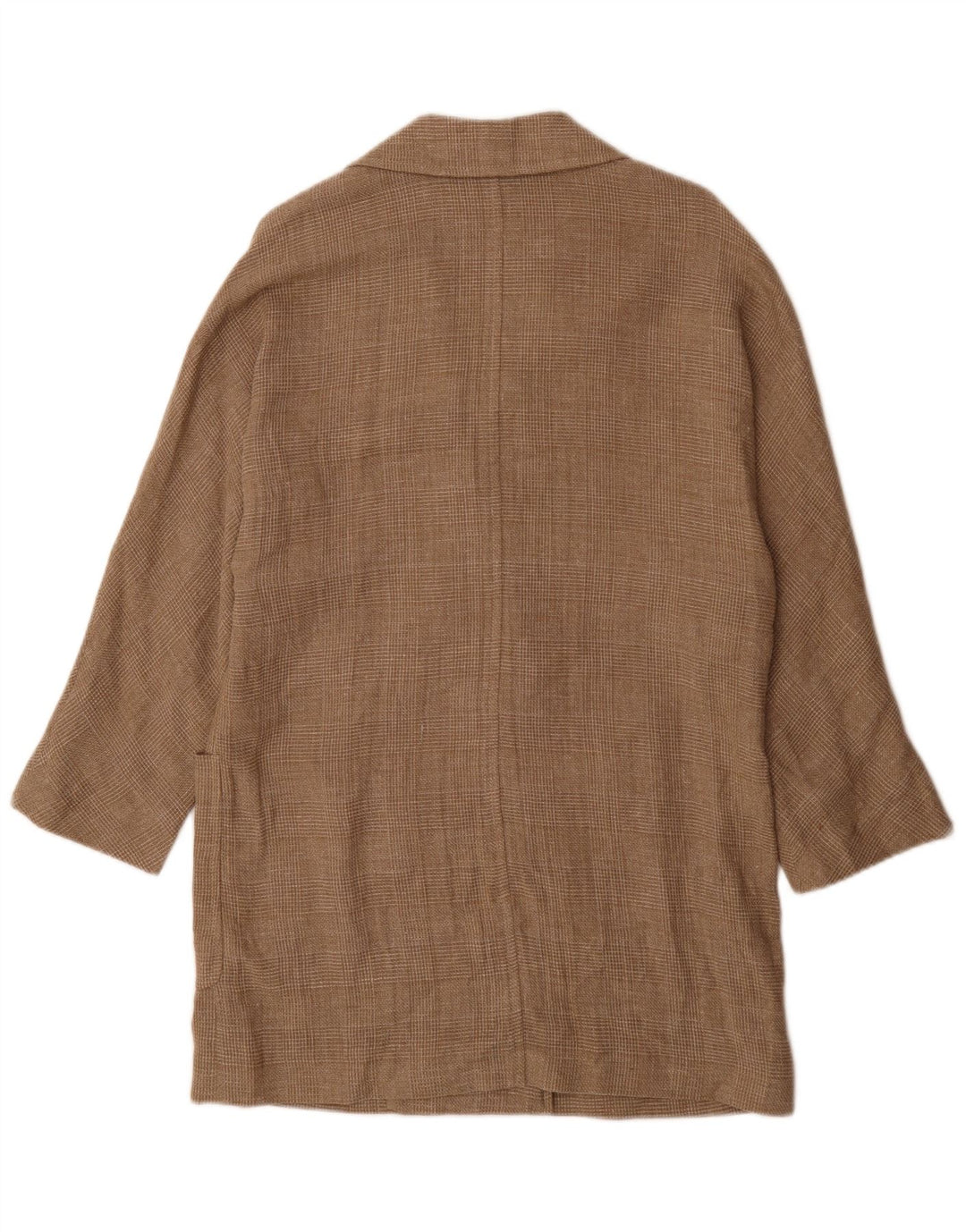 Мужское двубортное пальто Massimo Dutti с рукавом 3/4 UK 36, маленькая коричневая клетка