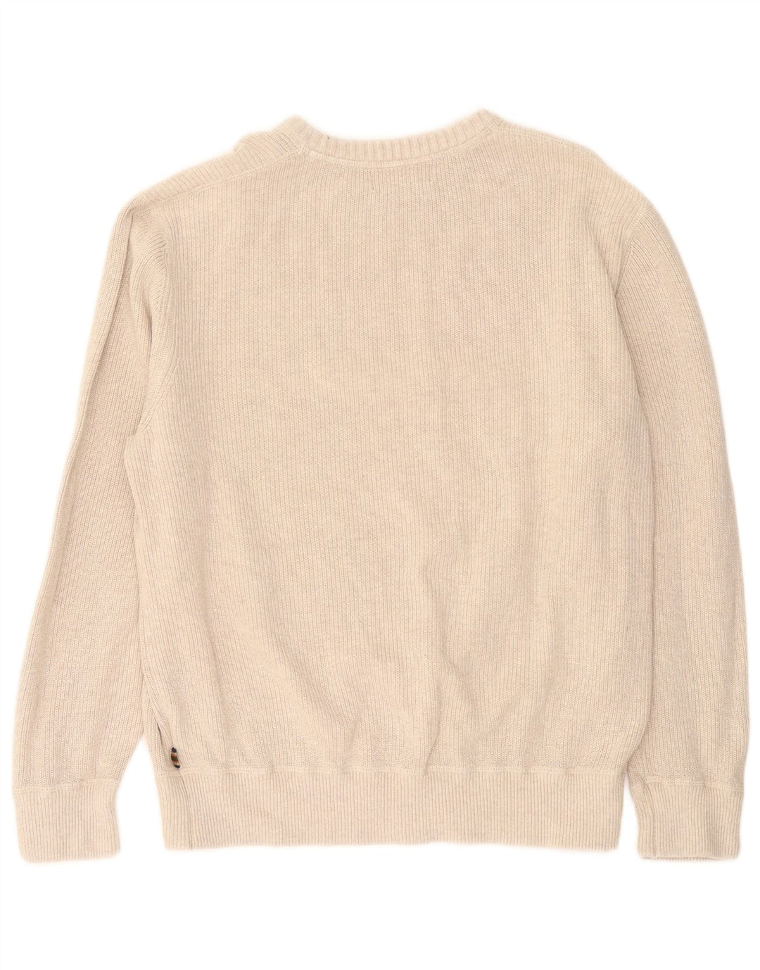 Мужской джемпер с круглым вырезом EDDIE BAUER, большой бежевый хлопковый свитер