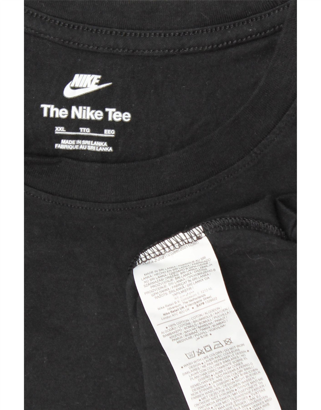 Мужская футболка NIKE 2XL, черный хлопок