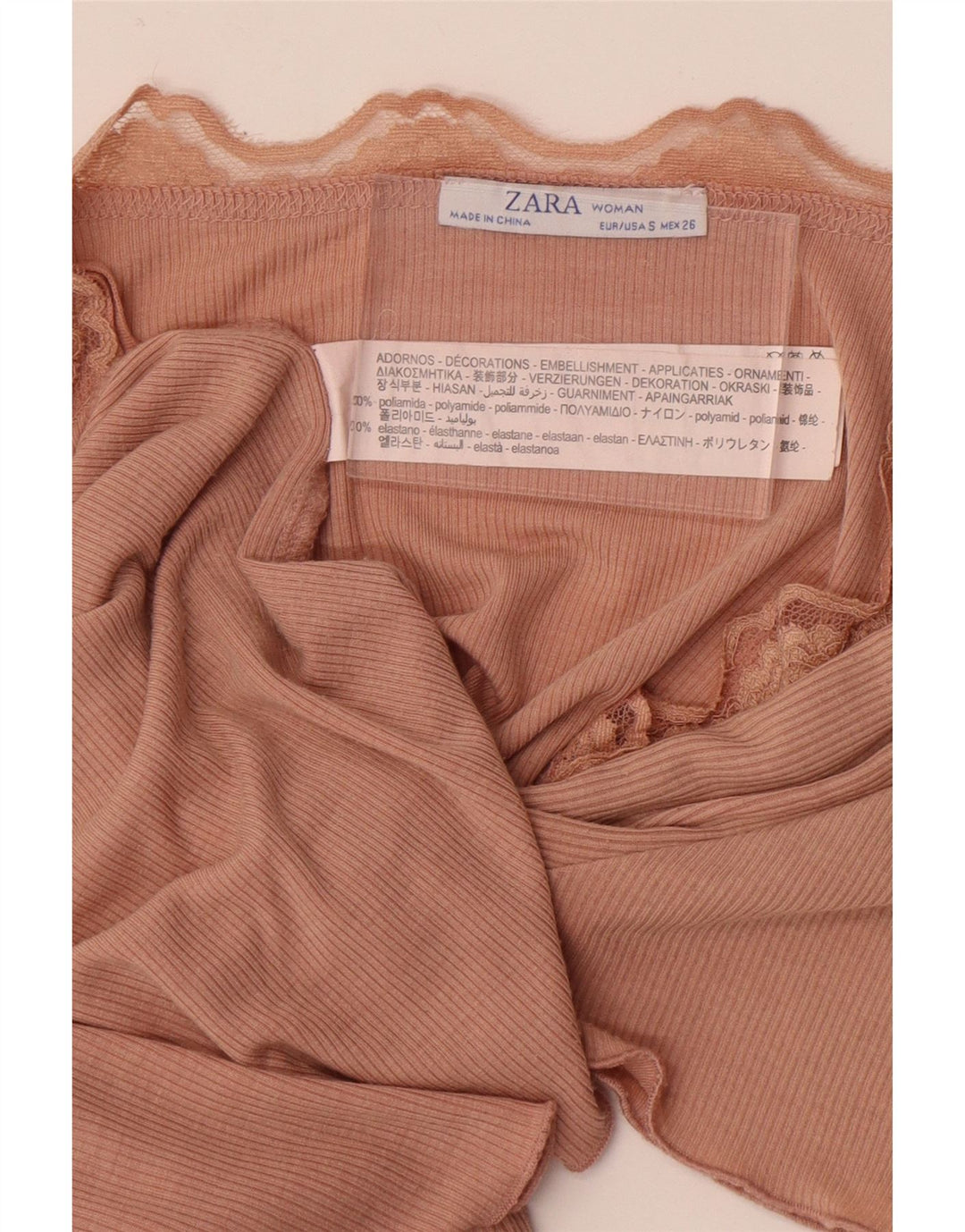 Женская футболка Zara Top UK 8, маленькая оранжевая, полиамид