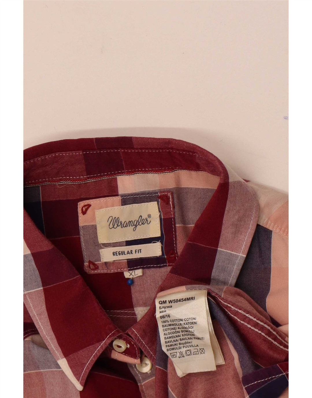 Женская рубашка стандартного кроя Wrangler UK 18 XL, хлопок в разноцветную клетку