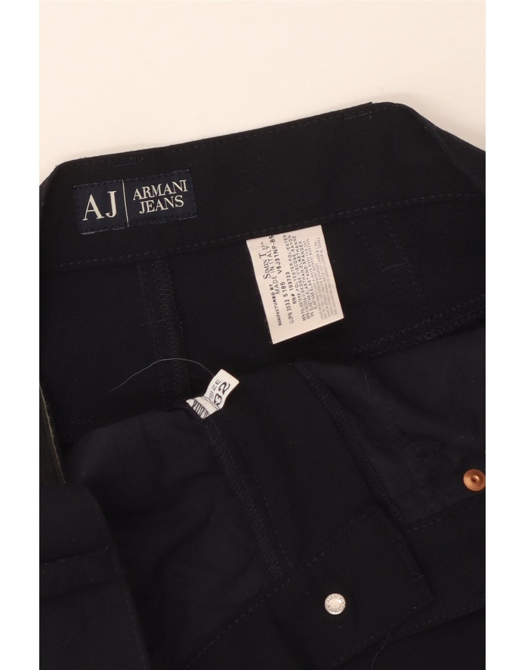 Мужские прямые повседневные брюки Armani W32 L29 темно-синие из полиэстера