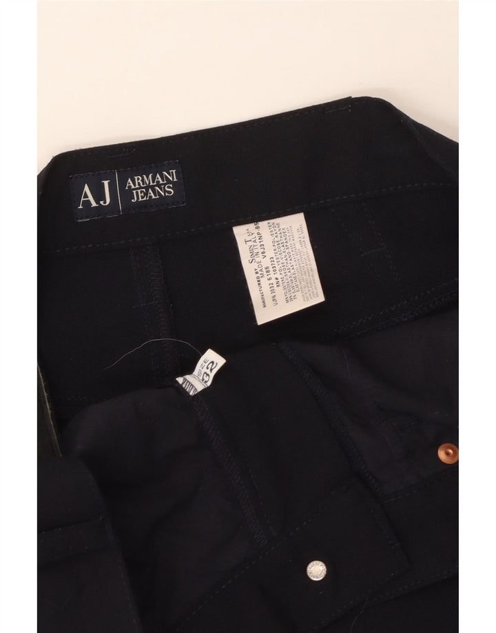 Мужские прямые повседневные брюки Armani W32 L29 темно-синие из полиэстера
