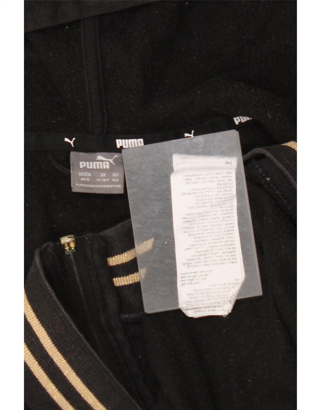 Свитер с капюшоном на молнии для мальчиков PUMA 11-12 лет, черный хлопок