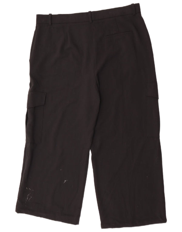 Женские укороченные прямые брюки карго Marks & Spencer UK 18 XL W38 L25 черные