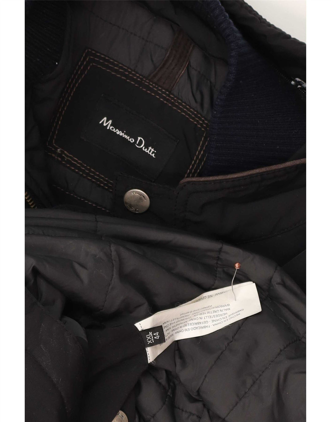 Мужская ветровка Massimo Dutti UK 44 2XL, черный полиэстер