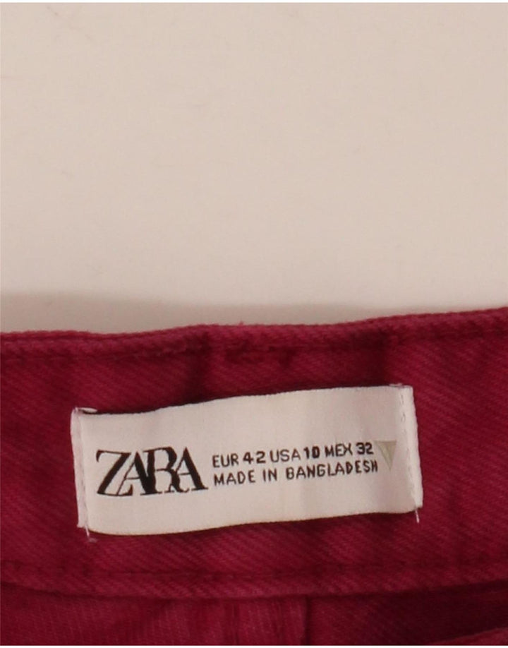 Женские джинсы с высокой талией Zara EU 42, большие W32 L32, бордовые