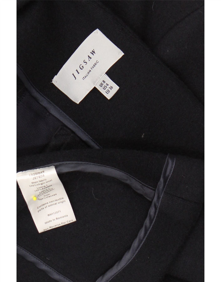 Женский пиджак JIGSAW на 1 пуговице, Великобритания, 8 маленьких размеров, темно-синий, из натуральной шерсти