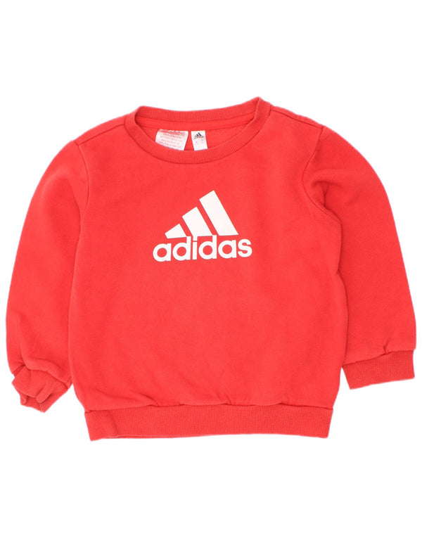 Джемпер с рисунком Adidas для мальчиков 2–3 года, красный хлопок