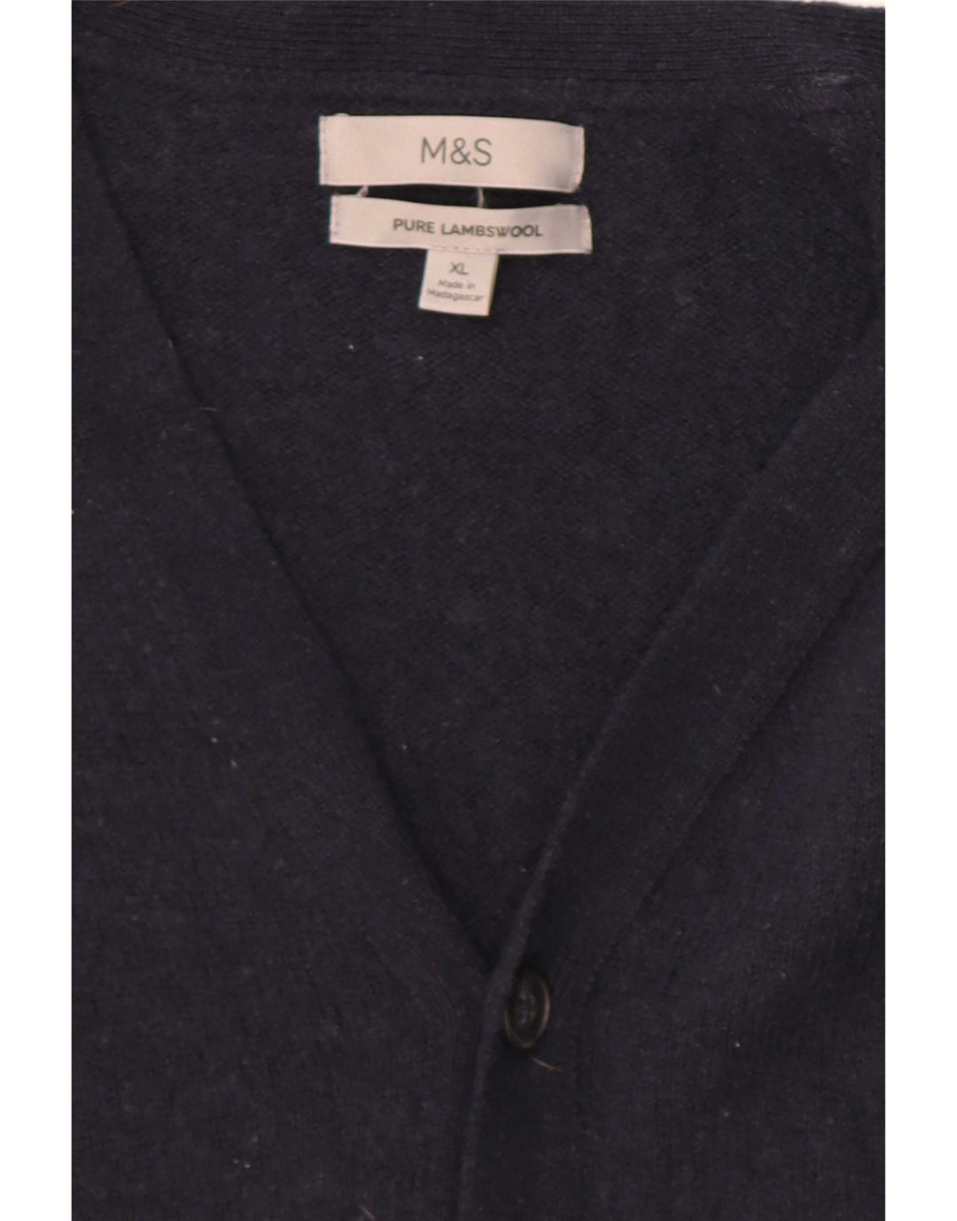 Мужской кардиган-свитер Marks & Spencer XL темно-синий из овечьей шерсти
