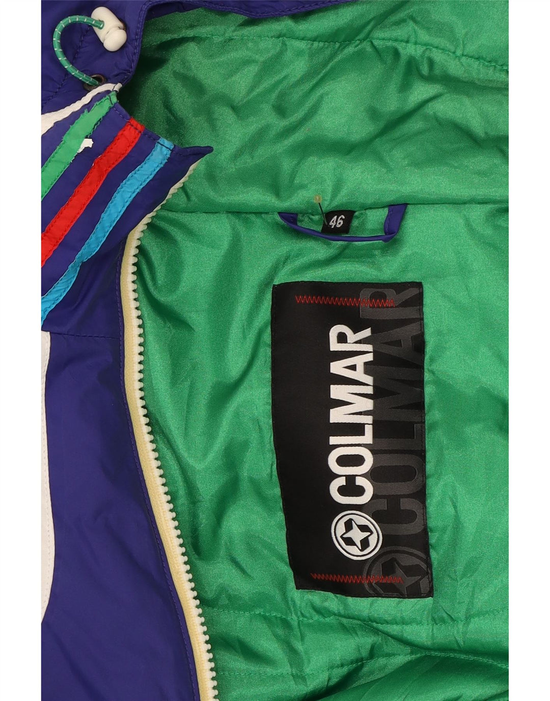 COLMAR Womens Hooded Windbreaker Jacket IT 46 Large Blue Polyamide Vintage Colmar and Second-Hand Colmar from Messina Hembry 