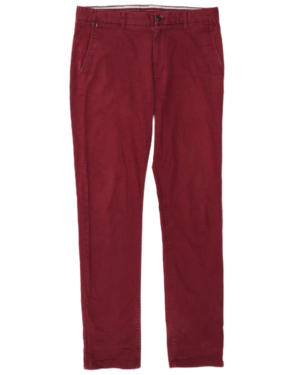 Мужские узкие брюки-чиносы Zara EU 42, большие W32 L33, бордовые
