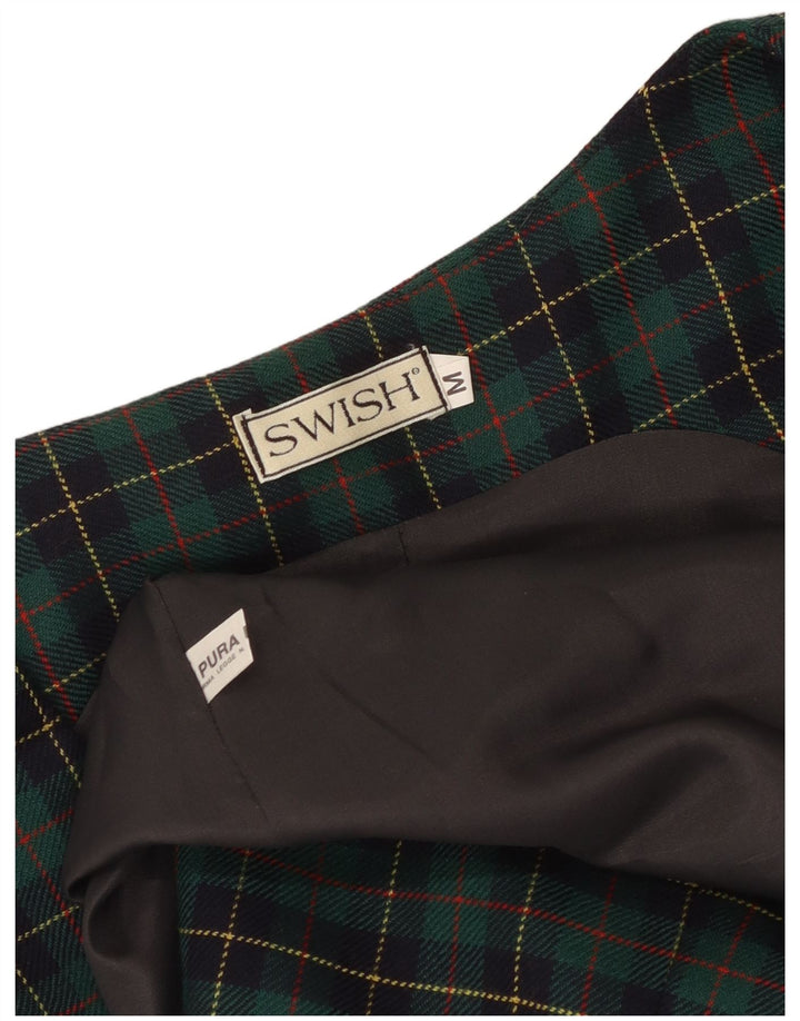 Женский сарафан Swish UK 12, шерсть в зеленую клетку среднего размера