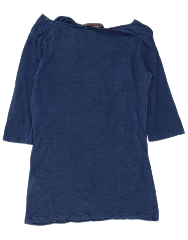 TRUSSARDI JEANS Женский топ с рукавом 3/4 UK 6 XS Темно-синий Вискоза